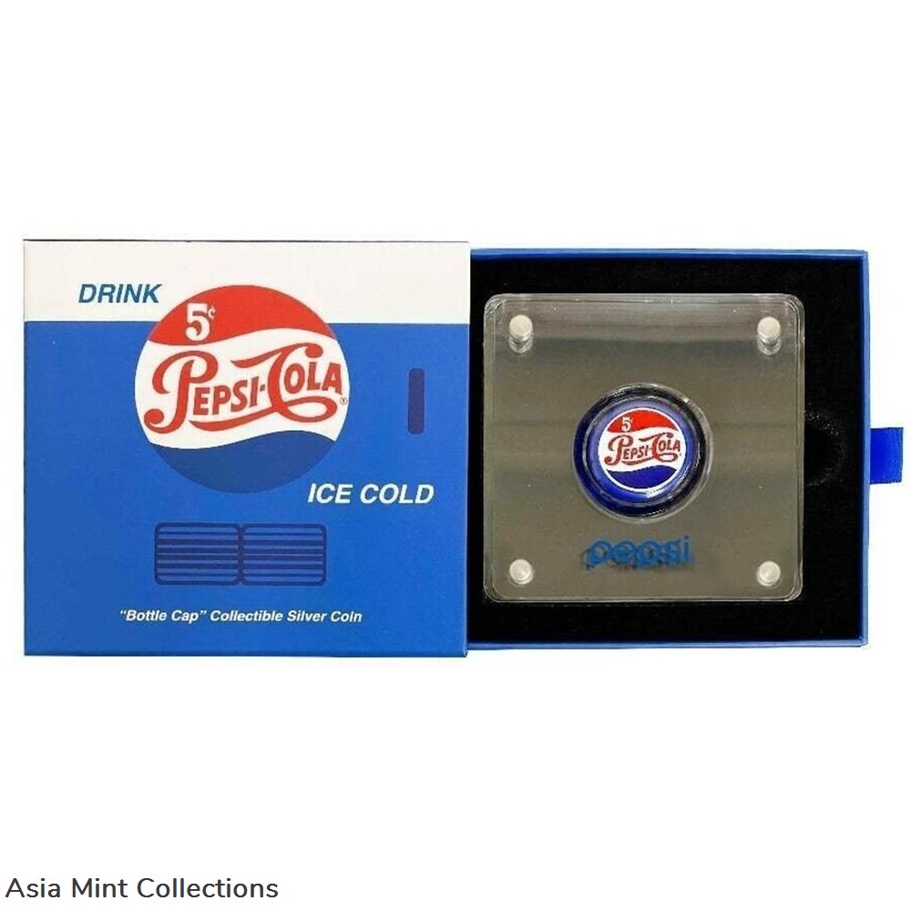 2022 ~ 6 Gram .999 FINE SILVER - PEPSI COLA BOTTLE CAP -COLLECTABLE COIN 3 caps 2022 6 gram 999 fine silver pepsi cola bottle cap collectable coin