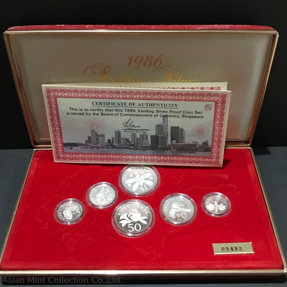 1986 Sterling Silver Proof Coin Set with box &certificate. coins 1986 sterling silver proof coin set with box certificate