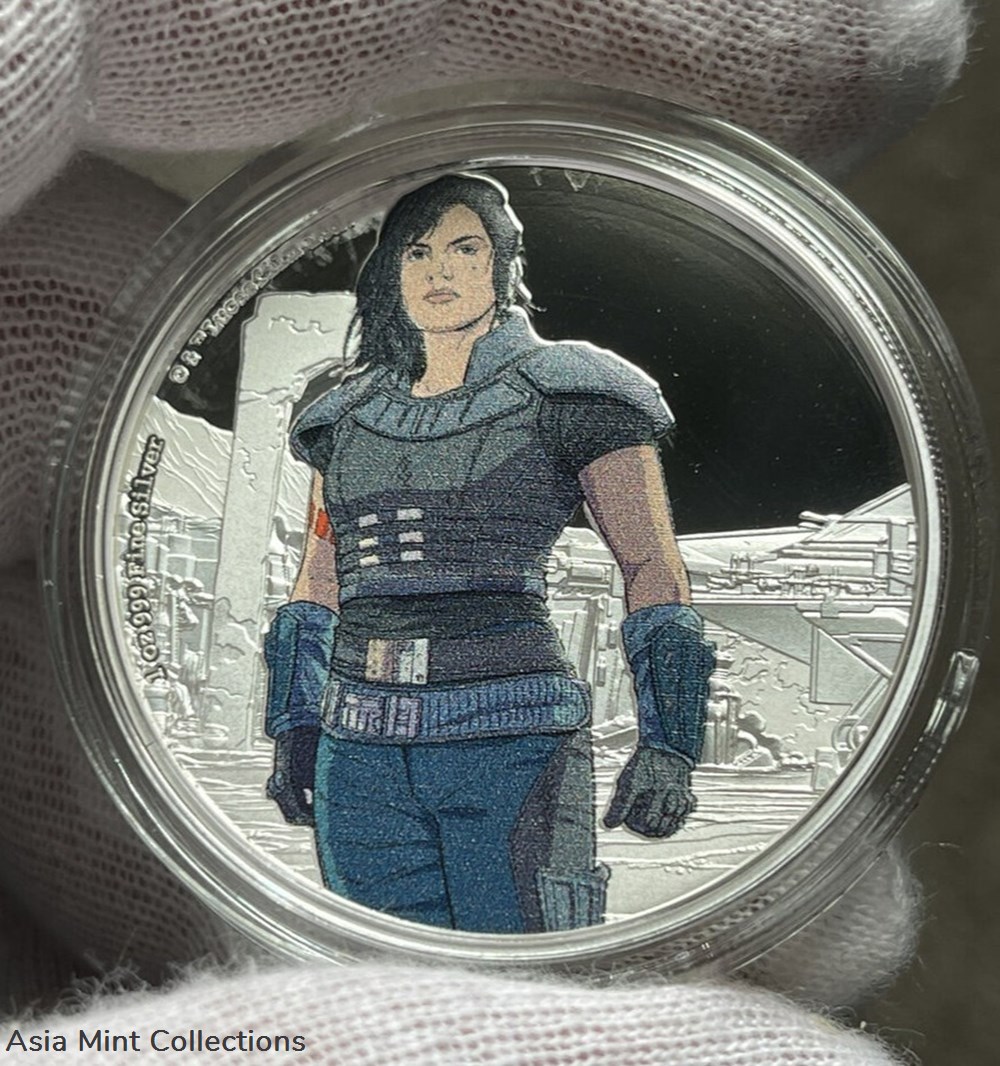 2021 Niue The Mandalorian Cara Dune 1 oz Colored Silver Proof Coin 2 coins ingots bullion 2021 niue the mandalorian cara dune 1 oz colored silver proof coin