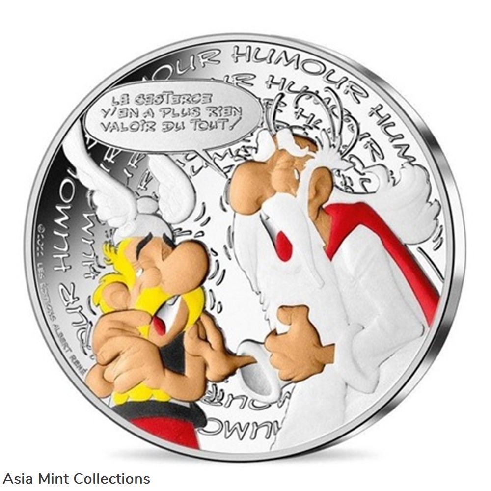 2022 - 10 euro France silver – Asterix (humor) 2 coins ingots bullion coin 2022 10 euro france silver asterix humor