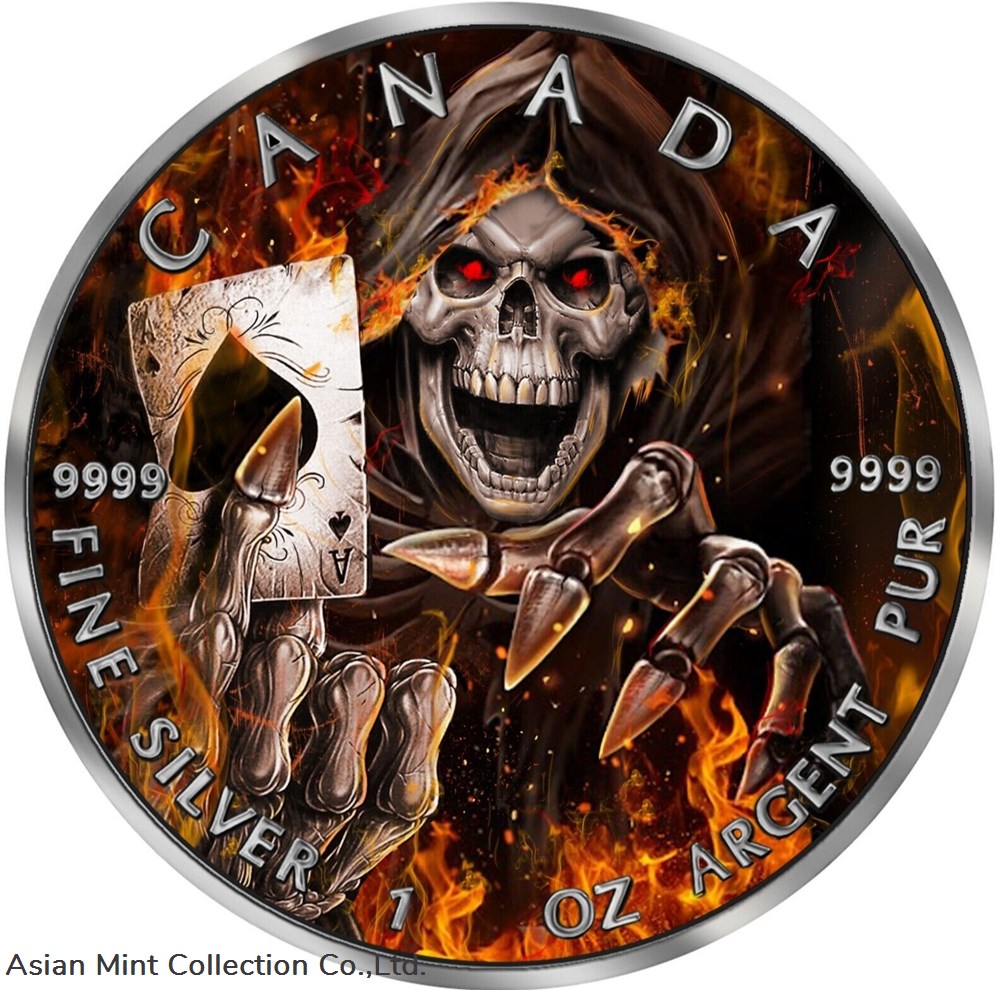 2022 $5 ARMAGEDDON GRIM REAPER V Ruthenium 1 Oz Silver Coin coins ingots bullion 2022 5 armageddon grim reaper v ruthenium 1 oz silver coin