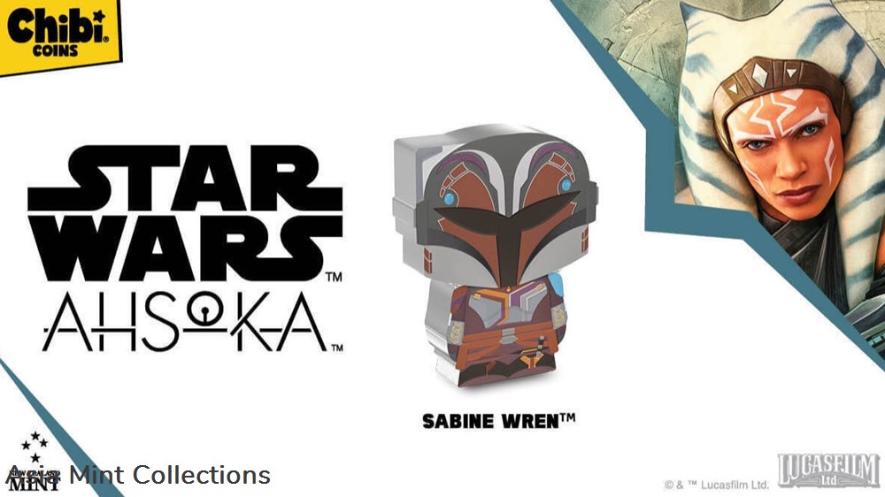 2023 Niue Star Wars Mandalorian Sabine Wren 1oz Silver Proof Chibi Coin 5 coins ingots bullion 2023 niue star wars mandalorian sabine wren 1oz silver proof chibi coin