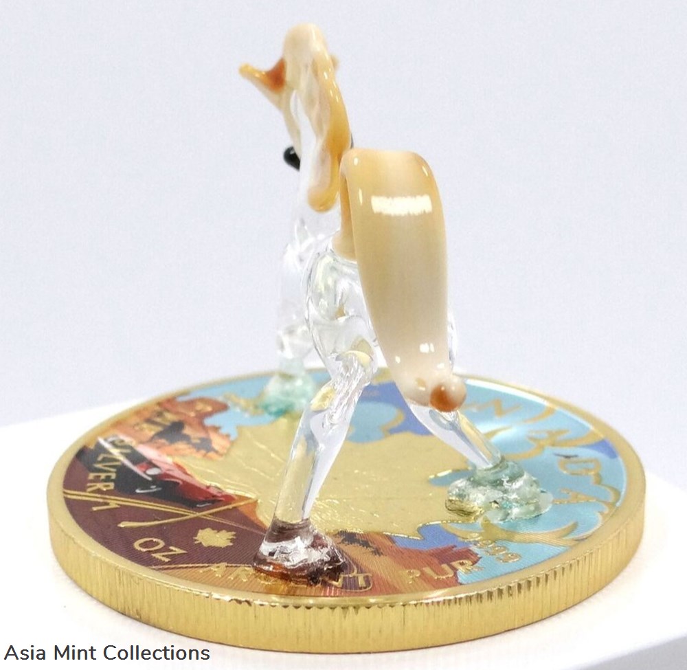 2022 - 1 Oz Silver Coin $5 Canada Maple Leaf Murano Glass Mustang Horse Handmade 4 coins ingots bullion 2022 1 oz silver coin 5 canada maple leaf murano glass mustang horse handmade