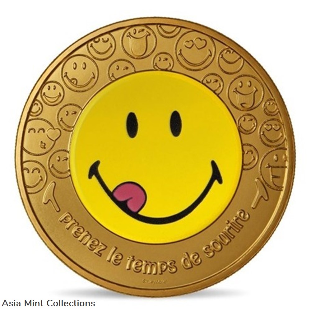 2022 - 50th anniversary of the Smiley (treat) coins ingots bullion copper coin 2022 50th anniversary of the smiley treat