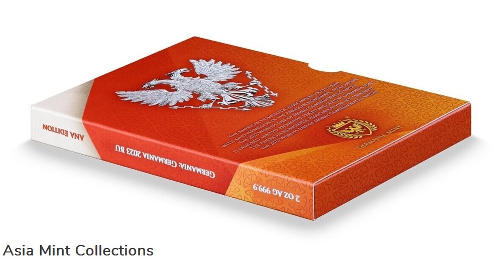 2023 - Germania Germania Mint ANA Edition 10 Mark 2 oz 999.9 Silver 2 oz BU 4 coins ingots bullion coin 2023 germania germania mint ana edition 10 mark 2 oz 999 9 silver 2 oz bu
