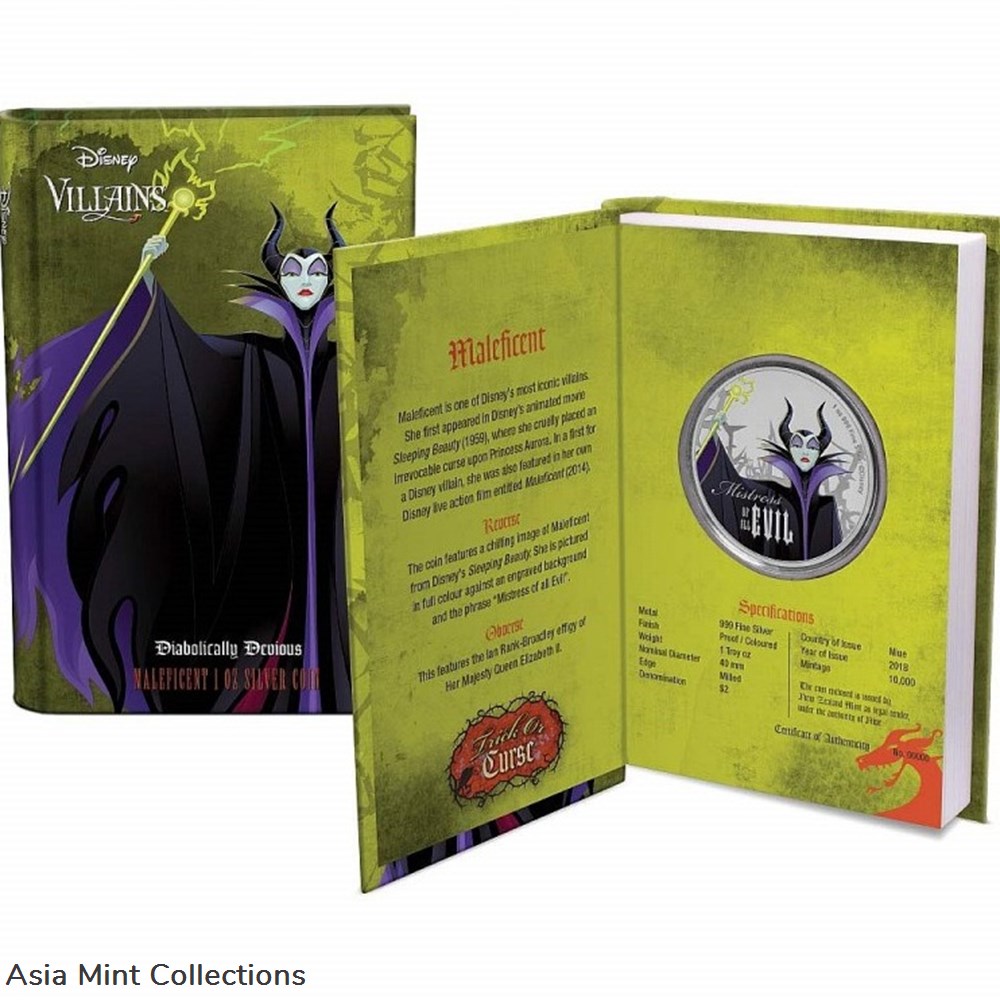 coins ingots bullion 2018 maleficent sleeping beauty disney villains 1 oz silver coin 2 niue