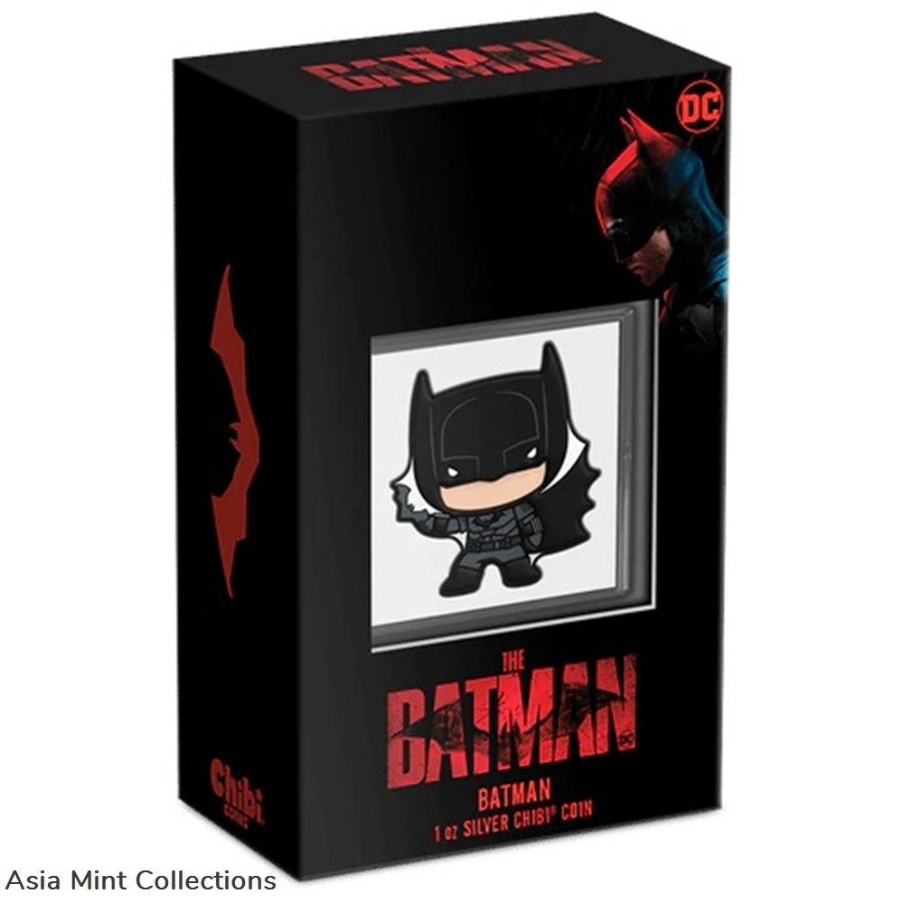 2022 NZM Niue Chibi The BATMAN Movie 1oz 999 Fine Silver Proof colour coin OMP. 4 coins ingots bullion 2022 nzm niue chibi the batman movie 1oz 999 fine silver proof colour coin omp