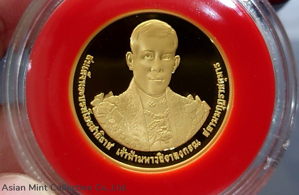 2012 - Commemorative Polished gold coin face 16000 baht, 60th years the King's Rama X 2 coins ingots bullion 2012 commemorative polished gold coin face 16000 baht 60th years the king s rama x