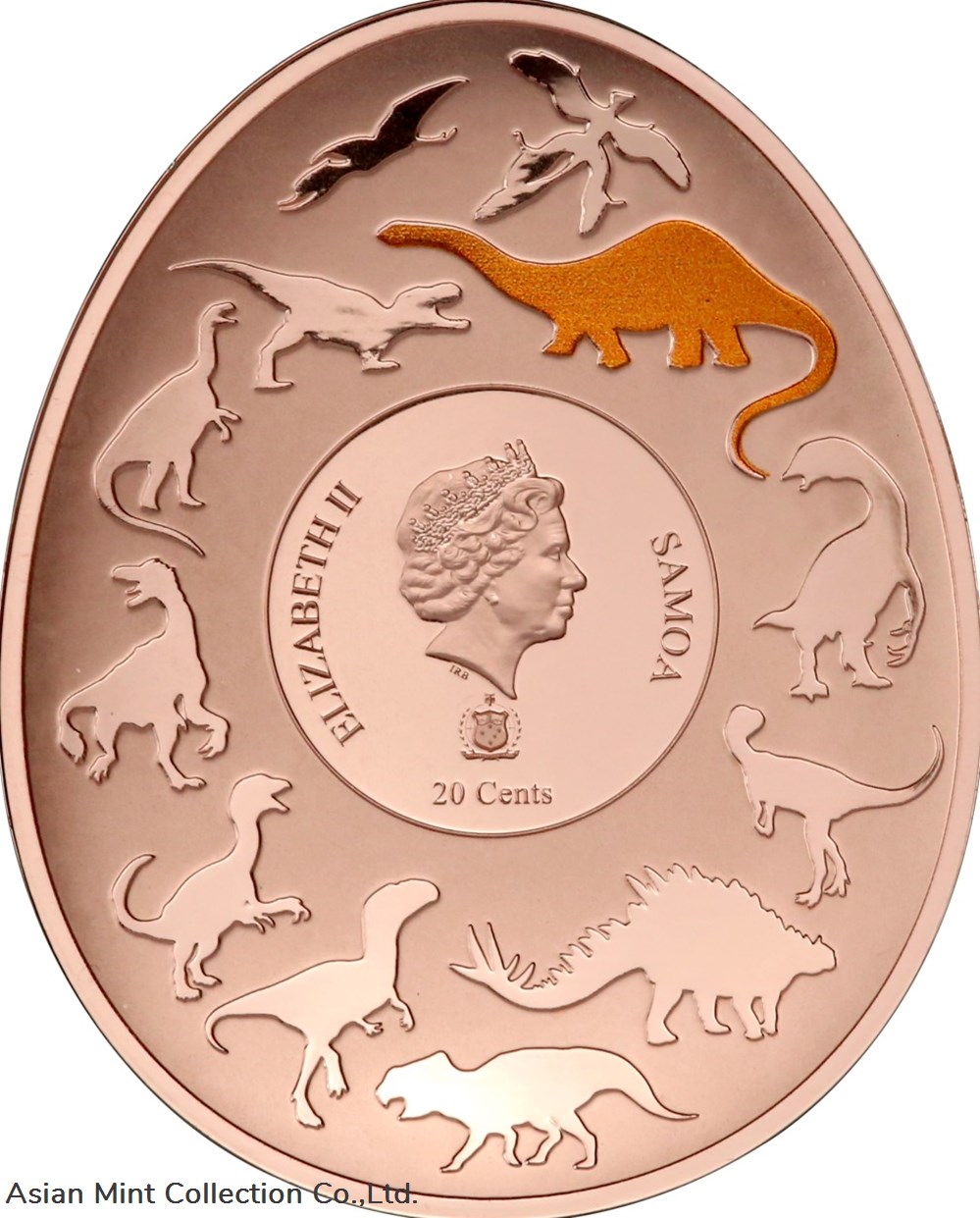 2022 - Samoa 20cents Dinosaurs in Asia Momenchisaurus Curved commemorative coin 2 coins ingots bullion silver 2022 samoa 20cents dinosaurs in asia momenchisaurus curved commemorative coin