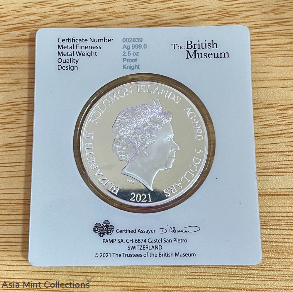 2021 - PAMP Solomon Island 5 Dollars 2.5 Oz Silver Lewis Chessman Knight coins 2021 pamp solomon island 5 dollars 2 5 oz silver lewis chessman knight