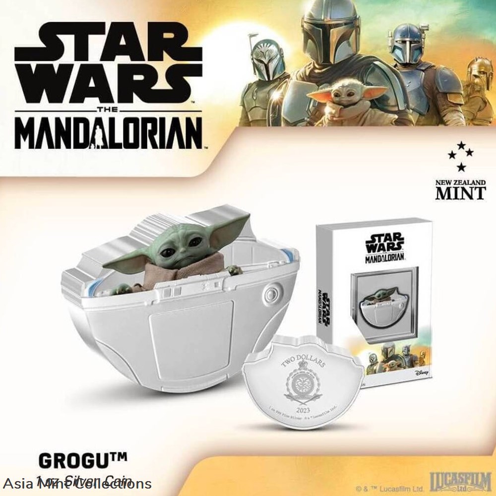 coins ingots bullion 2023 niue star wars the mandalorian grogu pod 1oz silver colorized proof coin