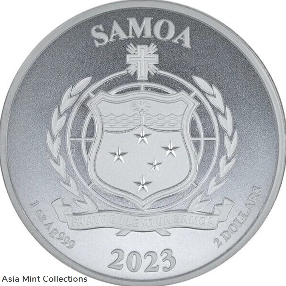 2023 - Samoa FAST AND FURIOUS QUARTER MILE AT A TIME 1oz Silver 999 ST/BU 2 coins ingots bullion coin 2023 samoa fast and furious quarter mile at a time 1oz silver 999 st bu