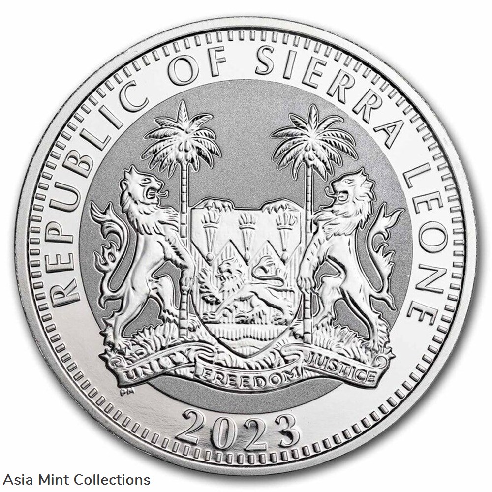2023 - Anubis Egyptian Gods 1oz Silver 999 $1 Sierra Leone 2 coins ingots bullion coin 2023 anubis egyptian gods 1oz silver 999 1 sierra leone