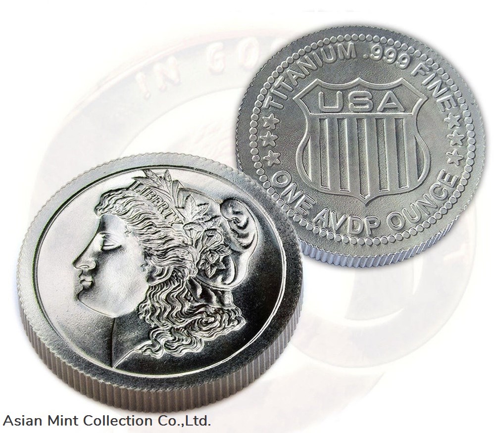 USA - 1 Avdp - .999 Fine Titanium Bullion Bar - 'Morgan dollar' coins world united states usa 1 avdp 999 fine titanium bullion bar morgan dollar