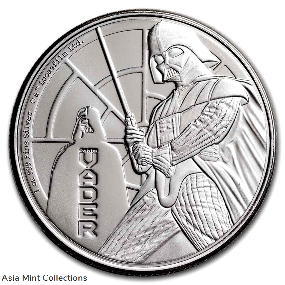2022 - Darth Vader™ Star Wars™ 1oz Niue $2 Silver Coin with Coin Capsule coins ingots bullion 2022 darth vader star wars 1oz niue 2 silver coin with coin capsule