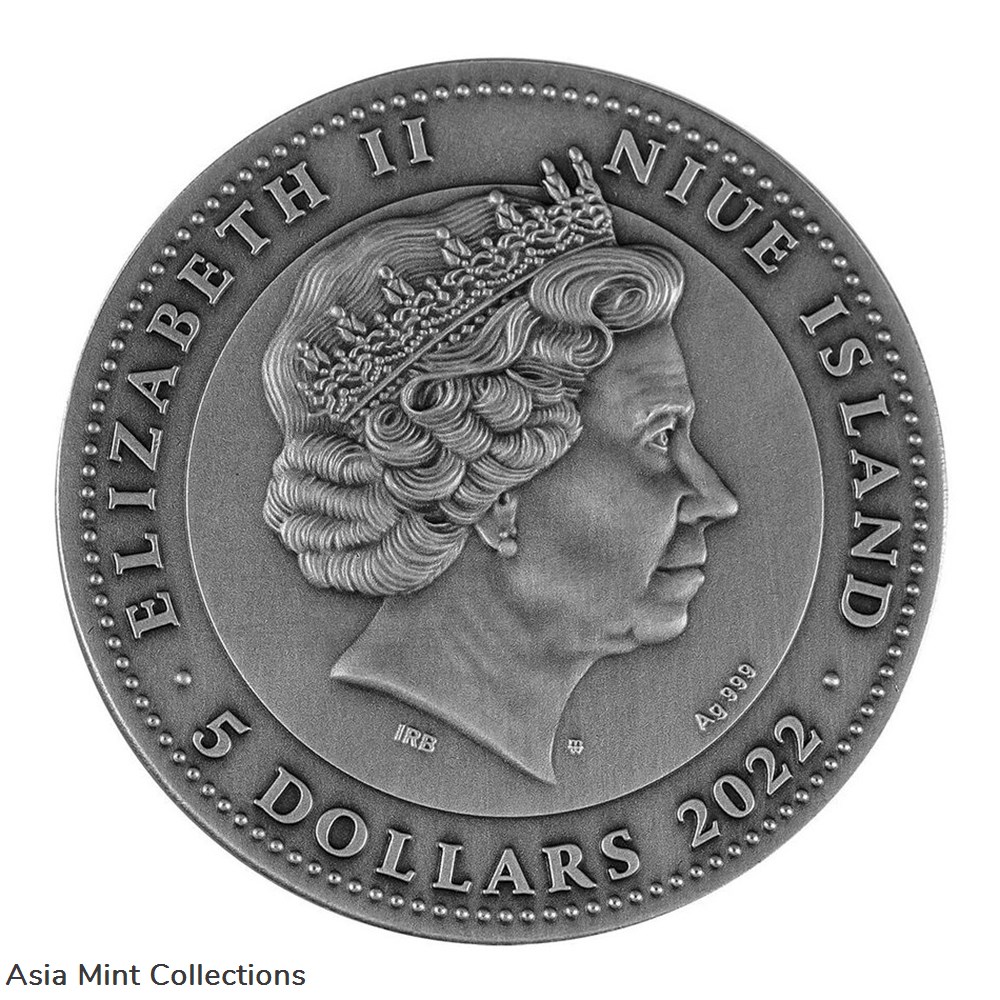 2022 - Drowner 2 oz Antique finish Silver Coin 5$ Niue 2 coins ingots bullion 2022 drowner 2 oz antique finish silver coin 5 niue
