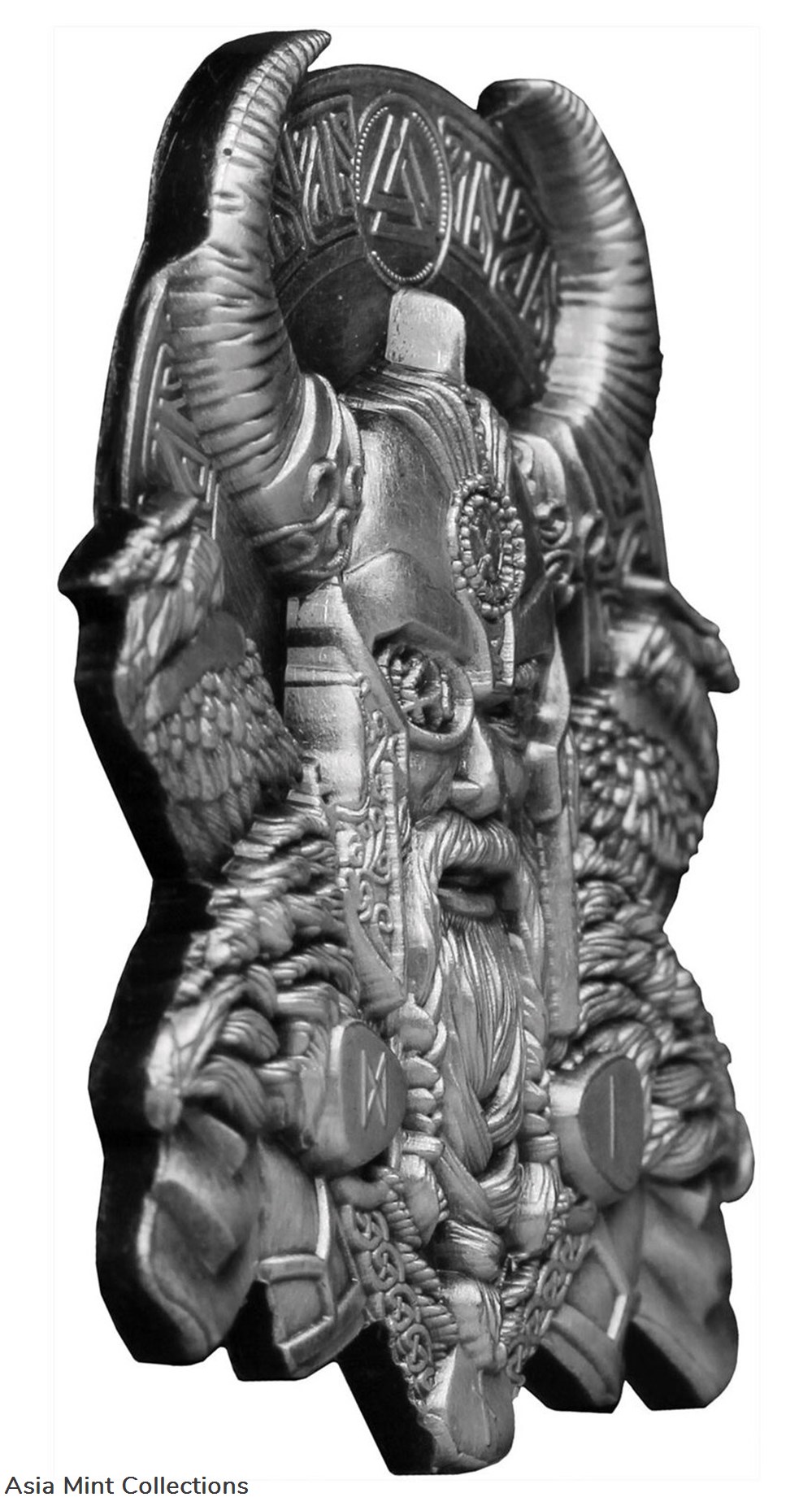 2022 - Ghana Norse Gods Odin Ultra High Relief Silver Plated Antiqued GH¢2 Coin 3 coins ingots bullion 2022 ghana norse gods odin ultra high relief silver plated antiqued gh 2 coin