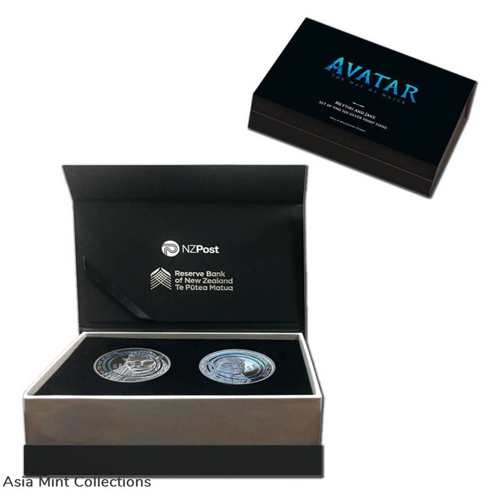 2023 New Zealand Avatar The Way of Water Neytiri and Jake 2oz Silver Coin Set 4 coins ingots bullion 2023 new zealand avatar the way of water neytiri and jake 2oz silver coin set