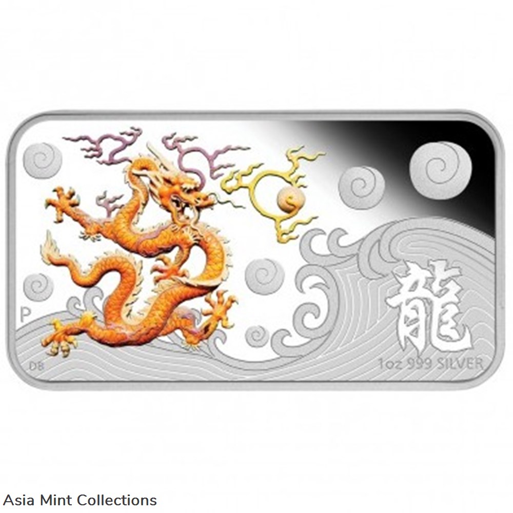 2012 Silver Rectangle Dragon Coin Set Perth Mint 3 coins ingots bullion ingot 2012 silver rectangle dragon coin set perth mint