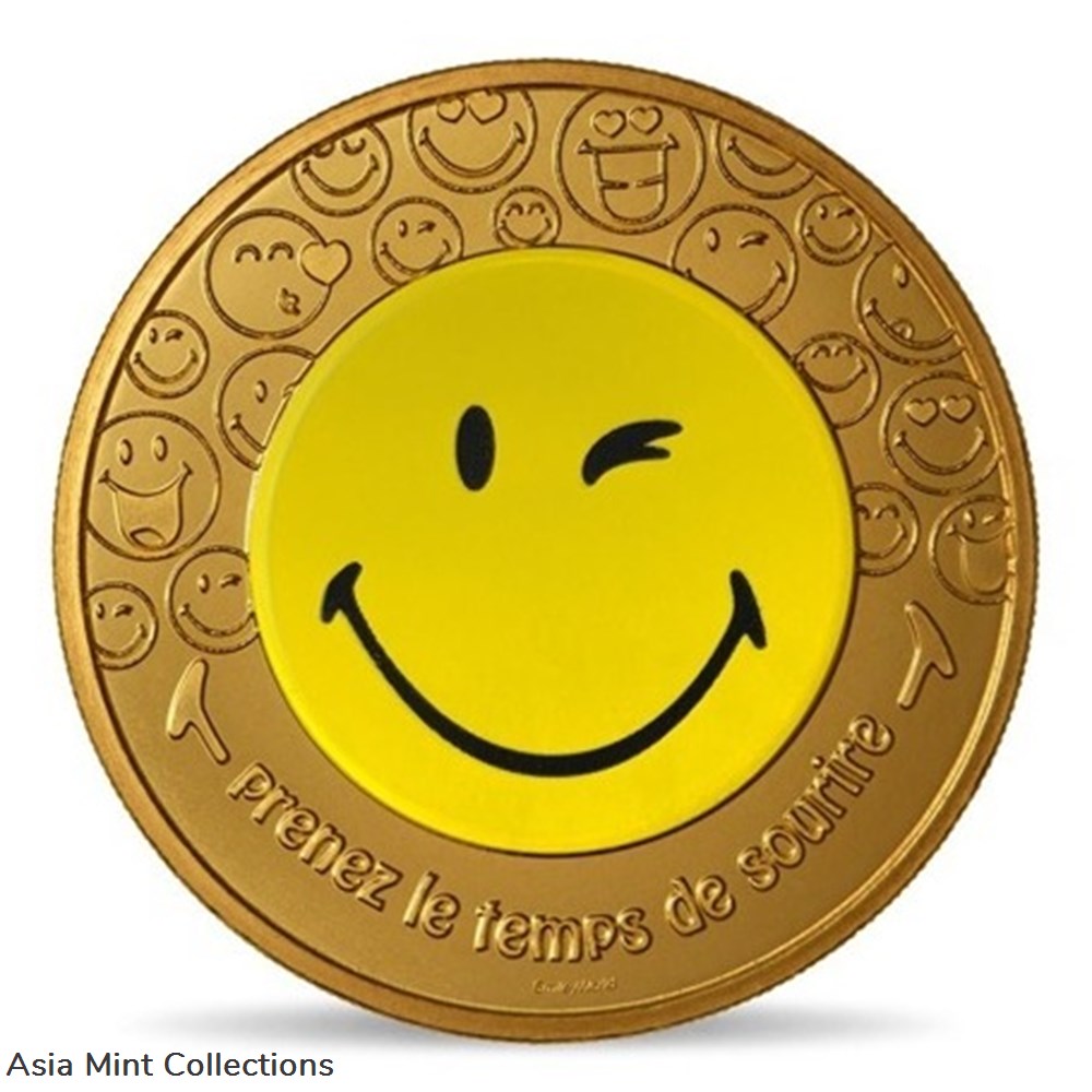 2022 - 50th anniversary of the Smiley (joy) coins ingots bullion copper coin 2022 50th anniversary of the smiley joy