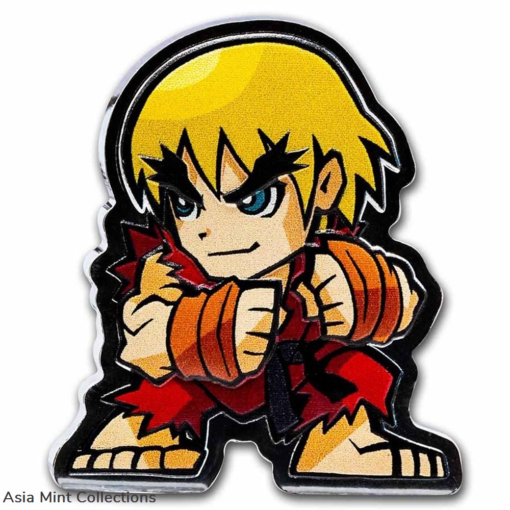 2021 Fiji 1 oz Ag $1 Street Fighter Mini Fighters: Ken Masters coins ingots bullion silver coin 2021 fiji 1 oz ag 1 street fighter mini fighters ken masters
