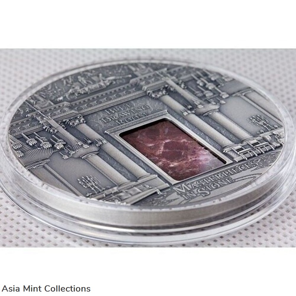 coins ingots bullion 2014 blue drawing room masterpieces in stone 3oz antique finish silver coin fiji
