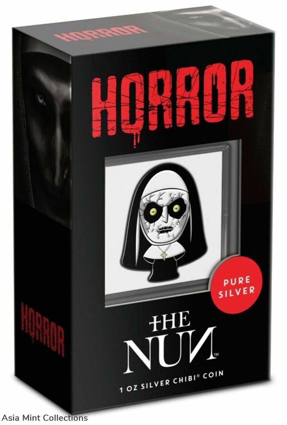 2022 Niue Horror Series – The Nun 1oz Silver Chibi® Coin 4 coins ingots bullion 2022 niue horror series the nun 1oz silver chibi coin