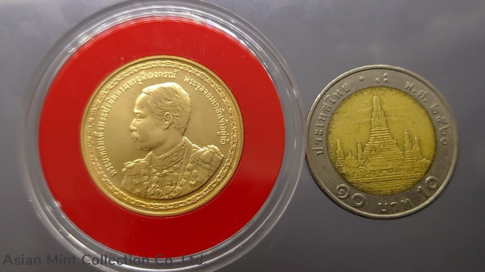 2003 - Commemorative Gold coin the 150th years of King Chulalongkorn (The King Rama V) Birthday. 3 coins ingots bullion 2003 commemorative gold coin the 150th years of king chulalongkorn the king rama v birthday