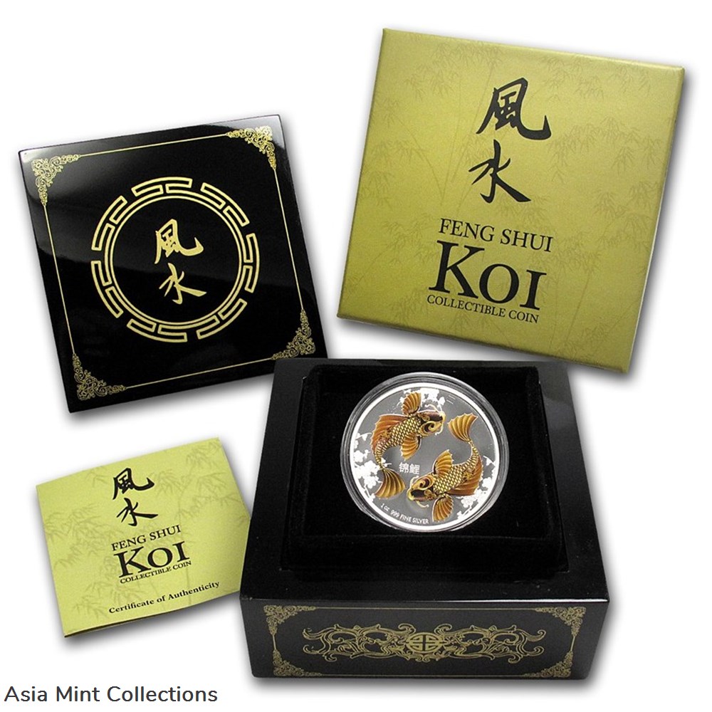 2012 Niue 1 oz Silver $2 Feng Shui Koi Fish 5 coins ingots bullion coin 2012 niue 1 oz silver 2 feng shui koi fish
