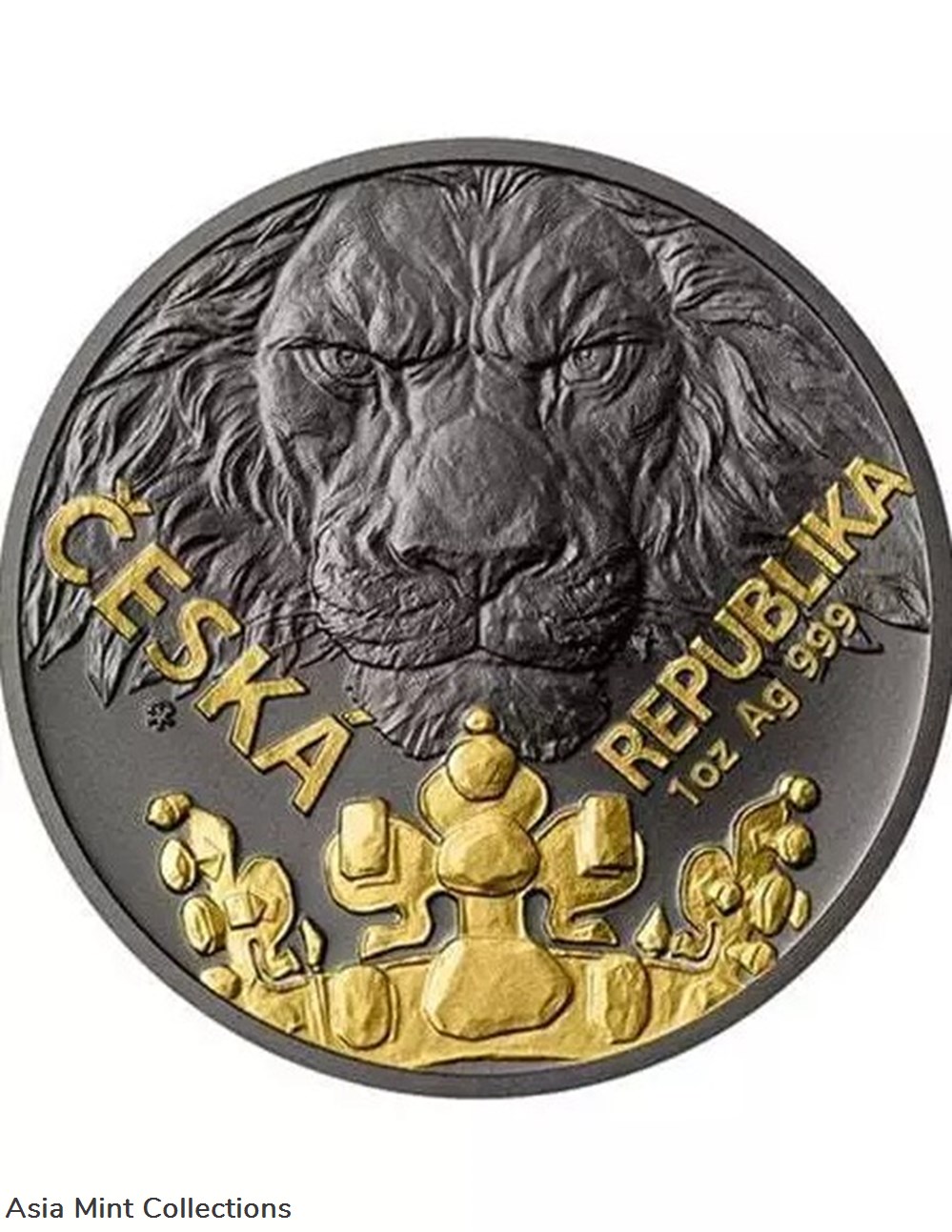 2023 - CZECH LION Black Platinum Gold 1 Oz Silver Coin 2$ Niue coins ingots bullion 2023 czech lion black platinum gold 1 oz silver coin 2 niue