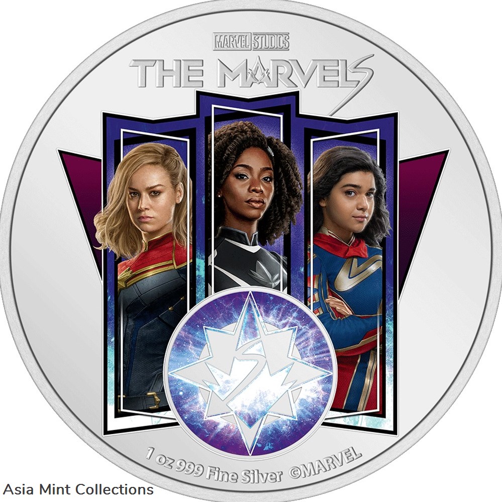 coins ingots bullion 2023 niue marvel studios the marvels 1oz silver colorized proof coin