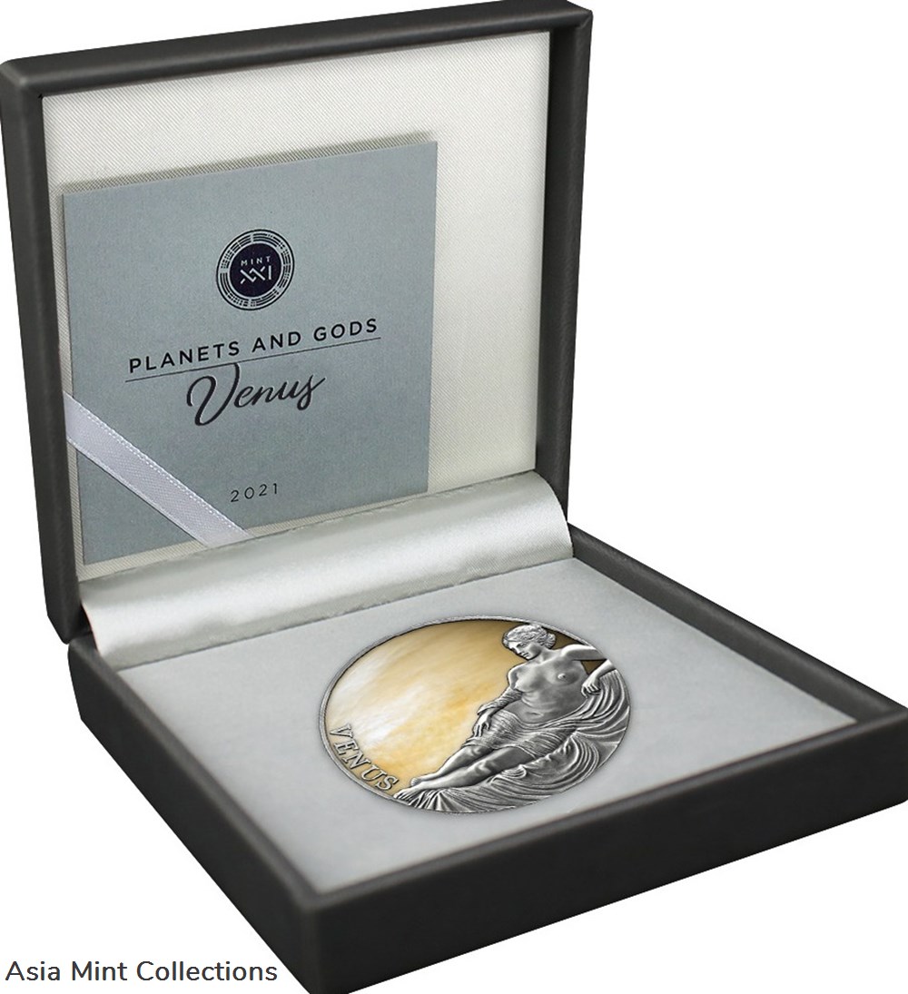 2021 - Venus Planets and Gods 3 oz Antique finish Silver Coin CFA Cameroon 2 coins ingots bullion 2021 venus planets and gods 3 oz antique finish silver coin cfa cameroon
