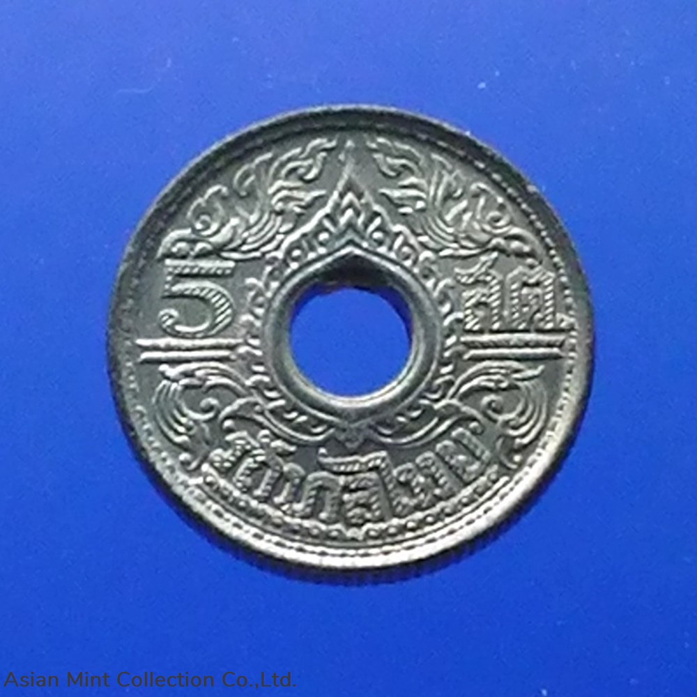 1994 - Thailand 5 Satang Tin Coin - Bua Kanok Khaeng Singh pattern, unused. coins 1994 thailand 5 satang tin coin bua kanok khaeng singh pattern unused