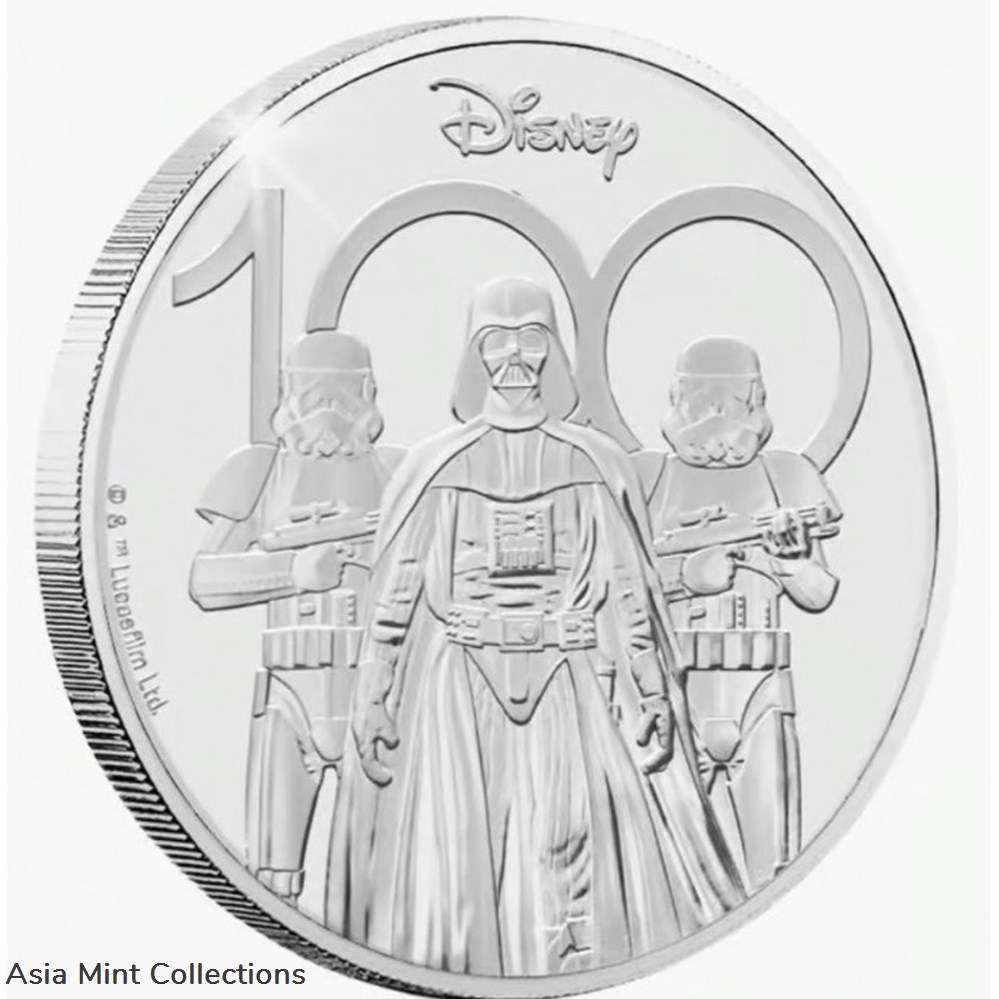 2023 - Star Wars Darth Vader and Storm Troopers BU Coin Disney Release coins ingots bullion copper 2023 star wars darth vader and storm troopers bu coin disney release