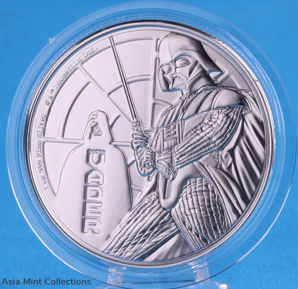 2022 - Darth Vader™ Star Wars™ 1oz Niue $2 Silver Coin with Coin Capsule 3 coins ingots bullion 2022 darth vader star wars 1oz niue 2 silver coin with coin capsule