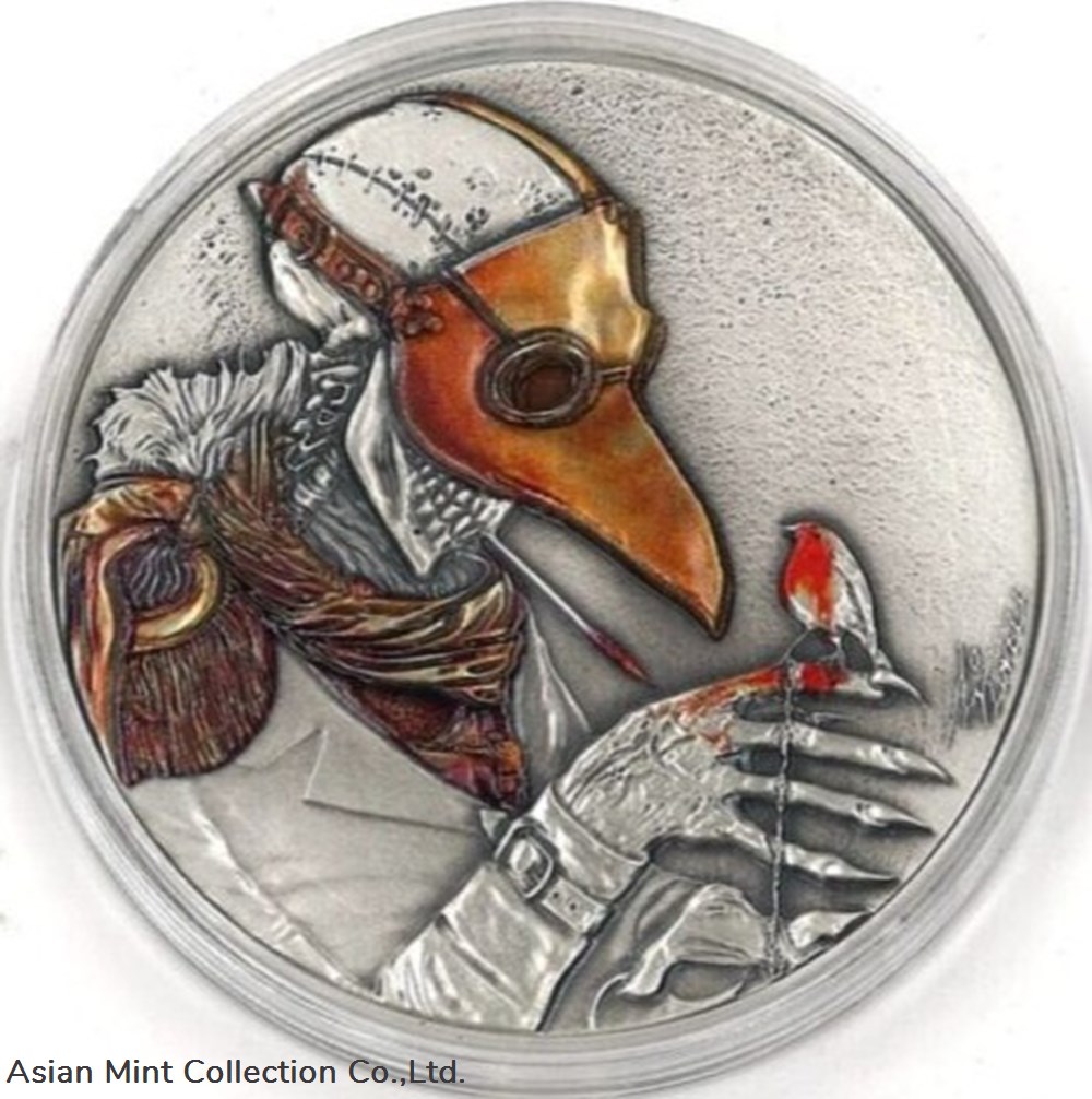2021 Niue Plague Doctor High Relief Antiqued Silver Coin 2 coins ingots bullion 2021 niue plague doctor high relief antiqued silver coin