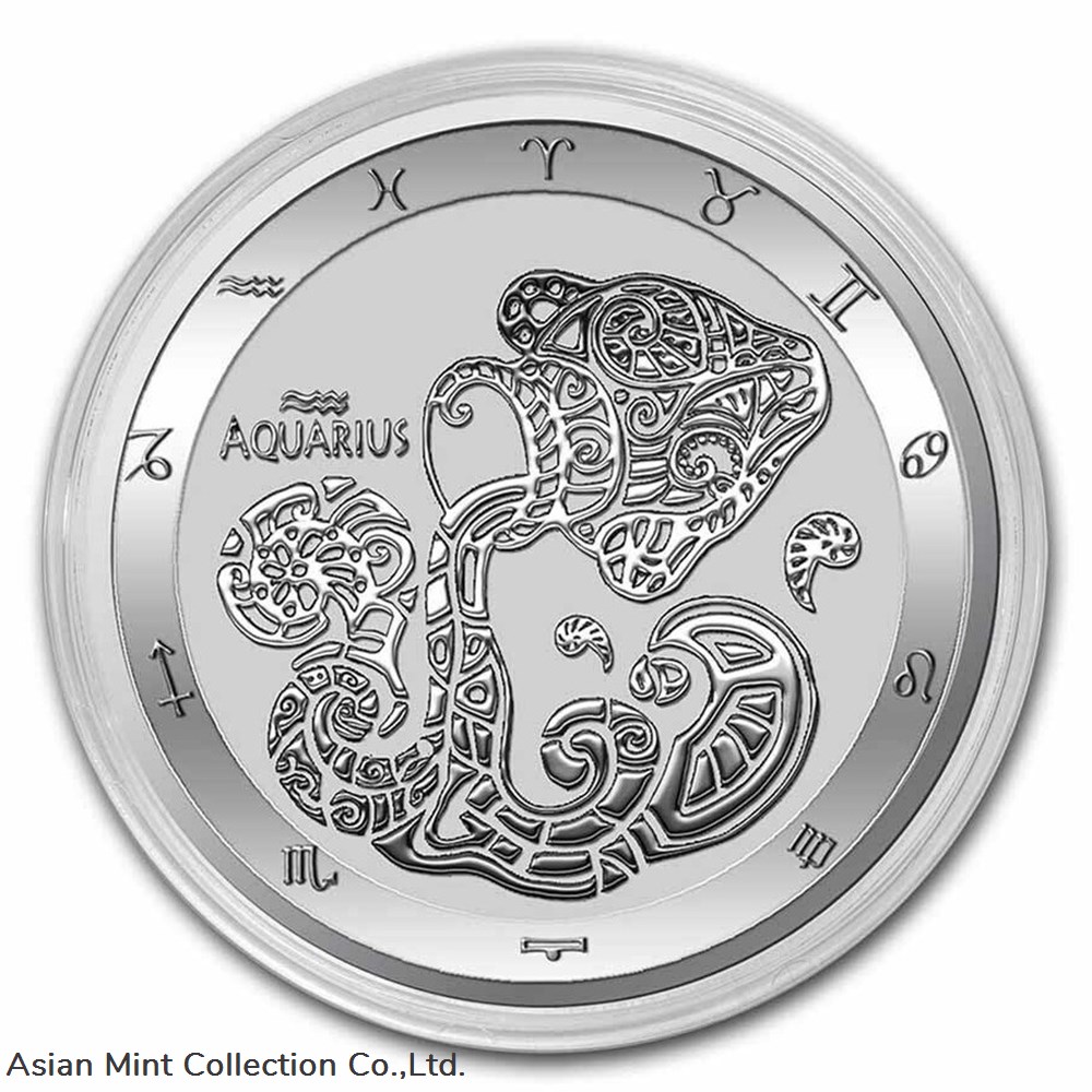 coins ingots bullion coin 2022 tokelau 1 oz 999 silver 5 zodiac series aquarius in capsule