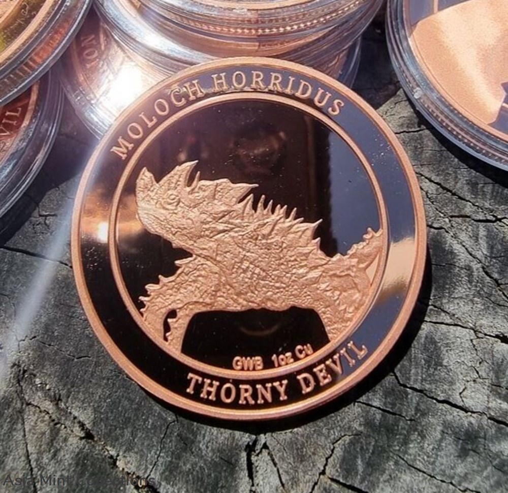 Copper Coin 1 Troy Ounce - Great White Bullion - Australian Thorny Devil coins ingots copper coin 1 troy ounce great white bullion australian thorny devil