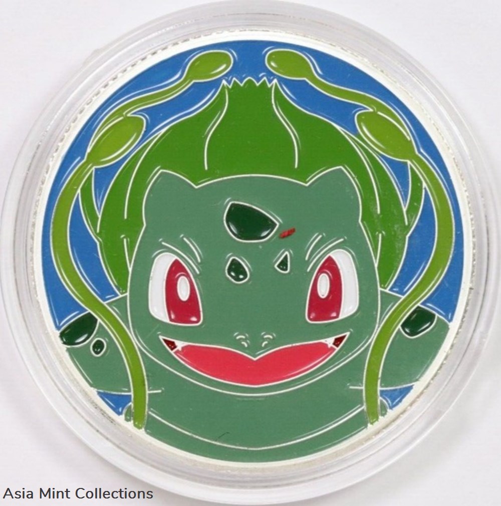 Pokemon Gotta Catch 'Em All BULBASAUR Enameled 1 oz Silver Round Coin charizard 3 coins ingots bullion pokemon gotta catch em all bulbasaur enameled 1 oz silver round coin charizard