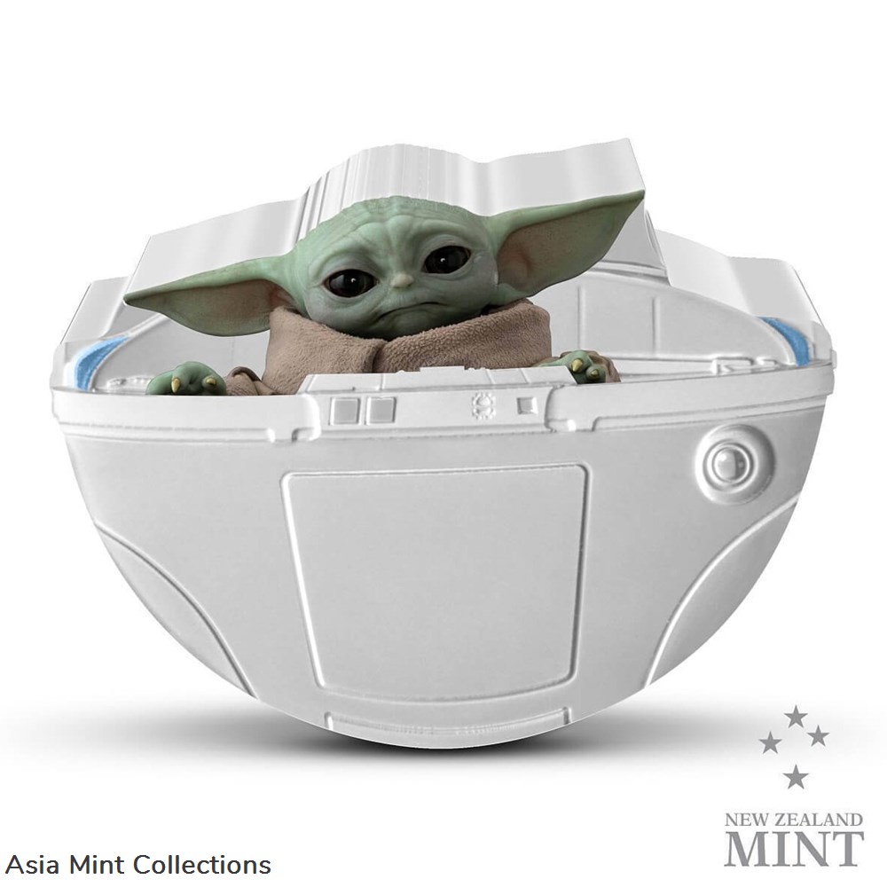 coins ingots bullion 2023 niue star wars the mandalorian grogu pod 1oz silver colorized proof coin