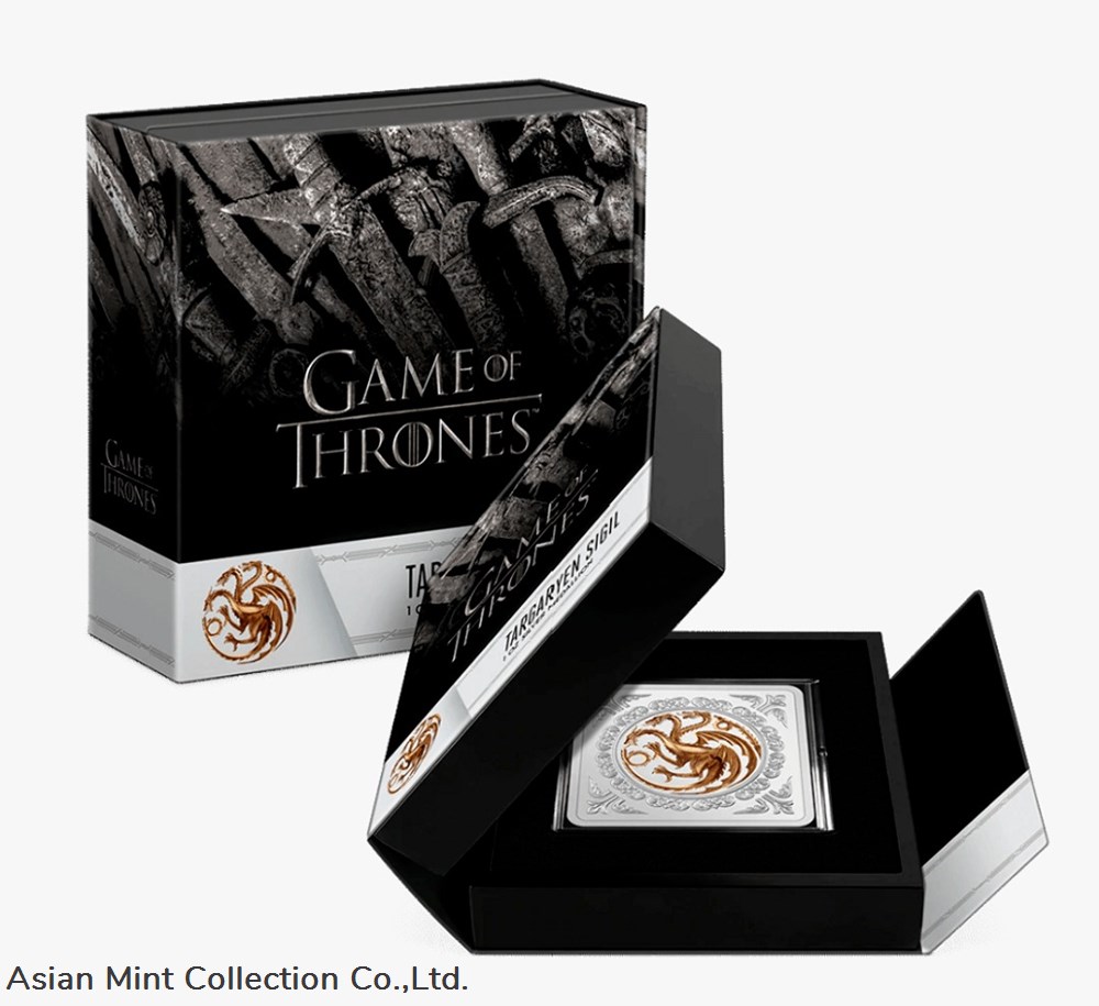 coins ingots bullion coin 2022 game of thrones targaryen sigil 1oz silver medallion