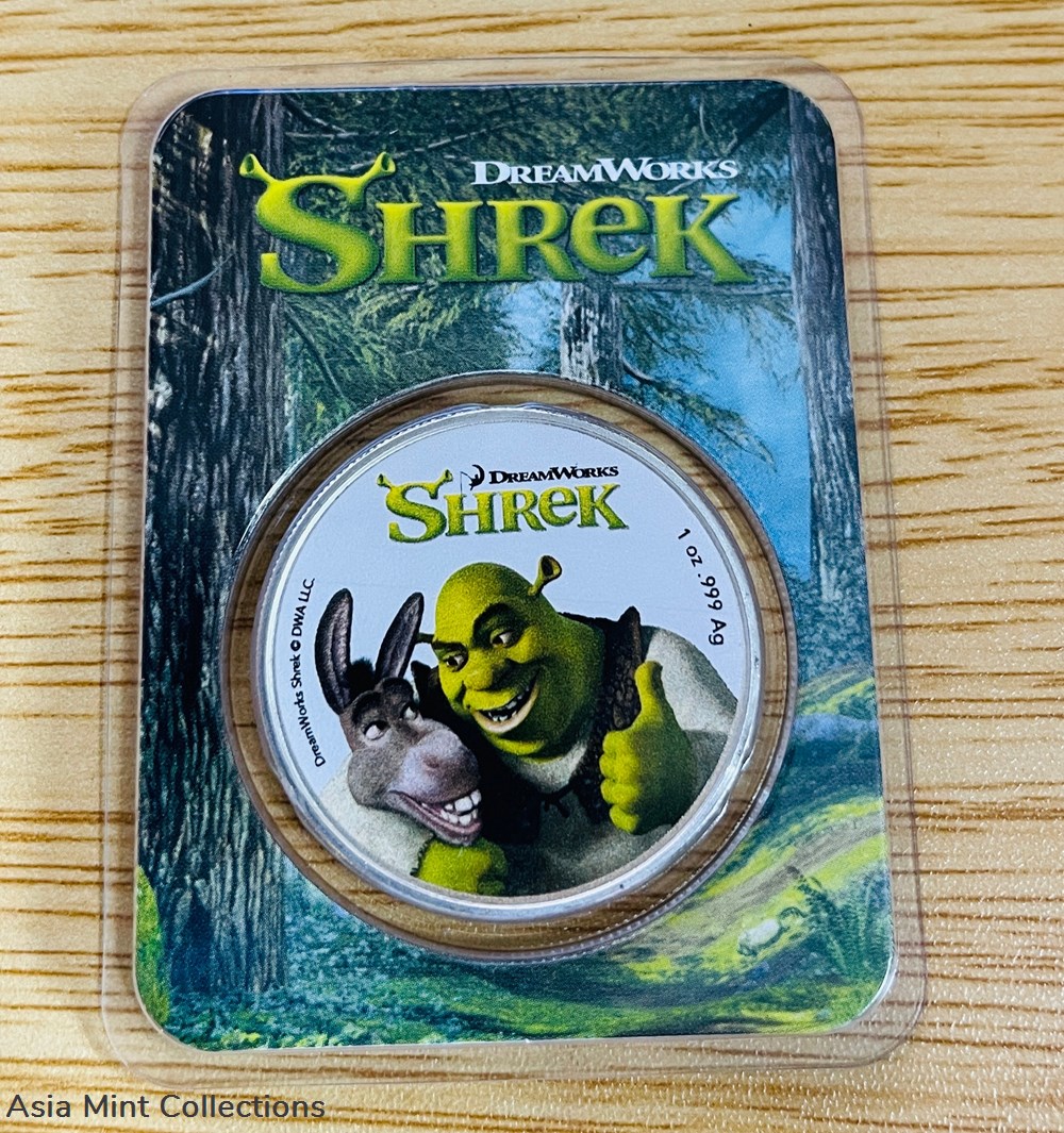 2021 - NIUE: 2 Dollars "Shrek & Donkey" 1 oz #F5247 20th Anniversary DreamWorks™ medals 2021 niue 2 dollars shrek donkey 1 oz f5247 20th anniversary dreamworks