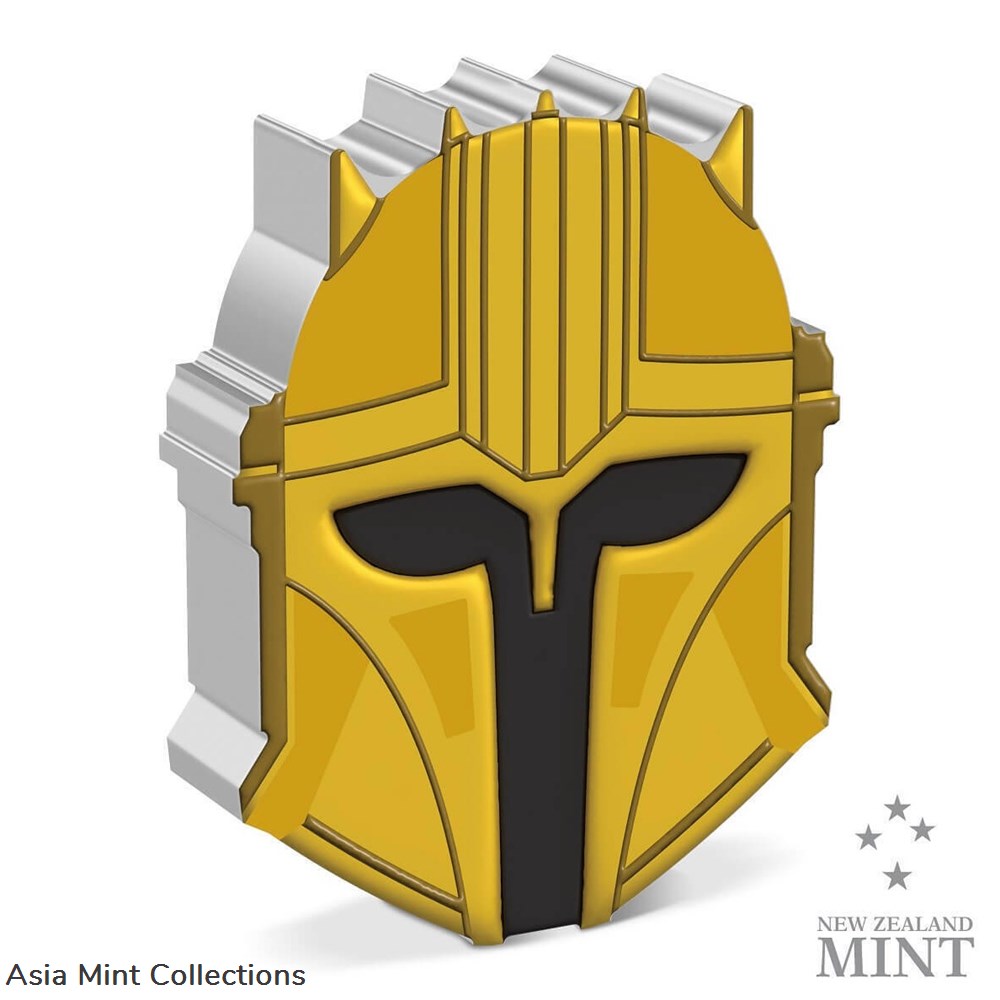 2023 Niue Star Wars Mandalorian Helmet Armorer 1oz Silver Colorized Proof Coin coins ingots bullion 2023 niue star wars mandalorian helmet armorer 1oz silver colorized proof coin