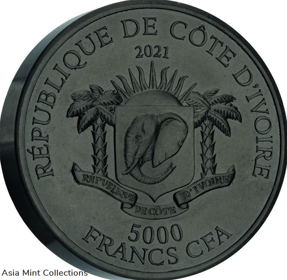 coins ingots bullion ingot 2021 ivory coast big five asian tiger 5oz silver black silk finish coin