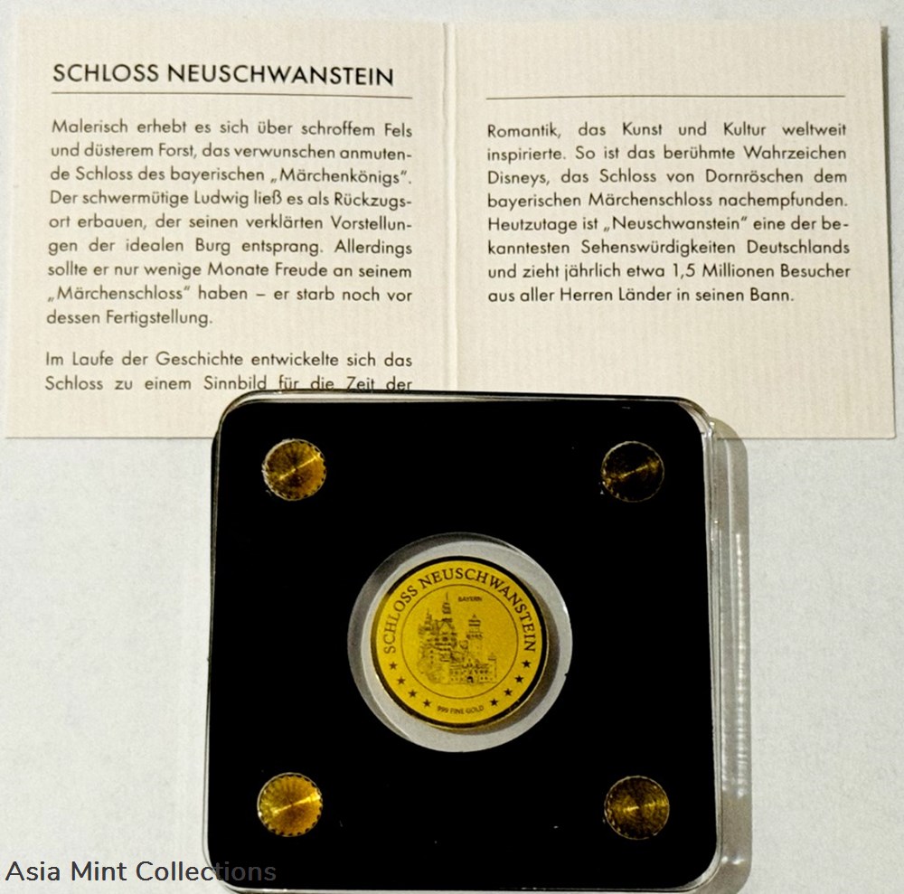 coins ingots bullion 2019 coin coin neuschwanstein fine gold 999 1000 fine gold 999 1000