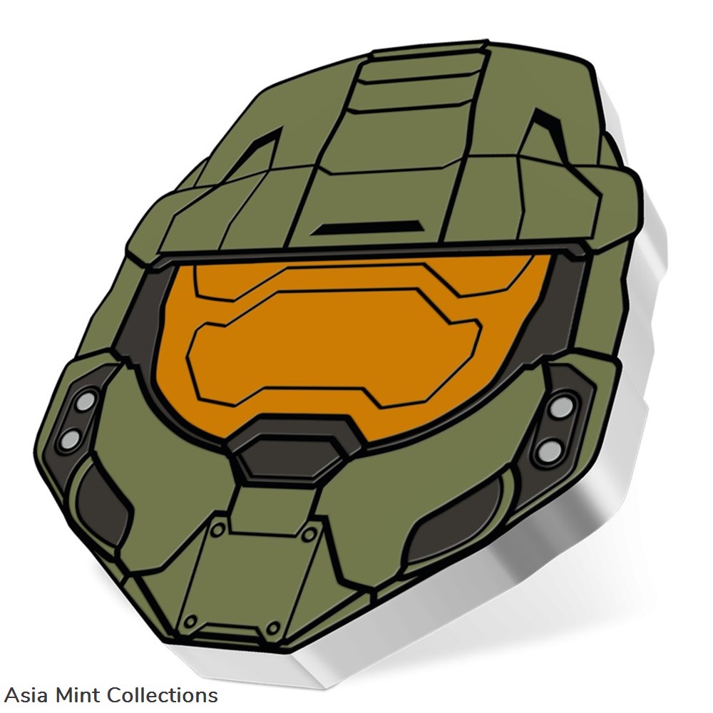 2021 - MASTER CHIEF HELMET - Halo 1 Oz Silver Coin $2 Dollars Niue 2 coins ingots bullion 2021 master chief helmet halo 1 oz silver coin 2 dollars niue