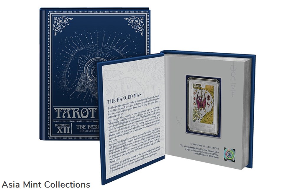 2023 - Niue Tarot Cards – The Hanged Man 1oz Silver Coin 4 coins ingots bullion 2023 niue tarot cards the hanged man 1oz silver coin