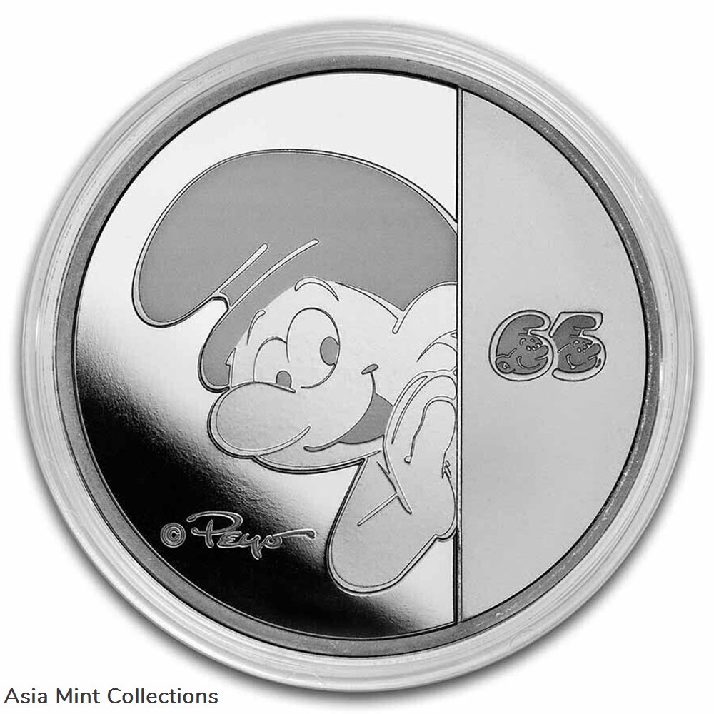 2023 - Smurfs Smurfs 65th Anniversary 1oz 999 Silver Niue Proof with Original Packaging 3 coins ingots bullion coin 2023 smurfs smurfs 65th anniversary 1oz 999 silver niue proof with original packaging