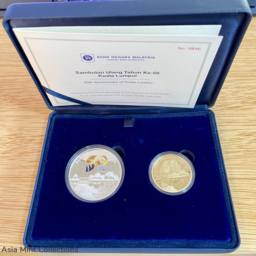 2022 - Set of 2 Proof Coin 50th Anniversary Of Kuala Lumpur KL50 4 coins world malaysia 2022 set of 2 proof coin 50th anniversary of kuala lumpur kl50