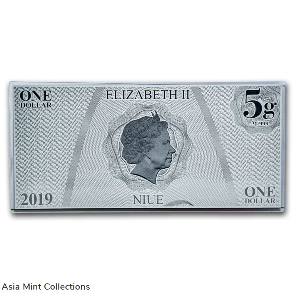 2019 - Niue - Silver Proof Coin Note- Star Trek- The Next Generation - Jean-Luc 2 coins ingots bullion 2019 niue silver proof coin note star trek the next generation jean luc